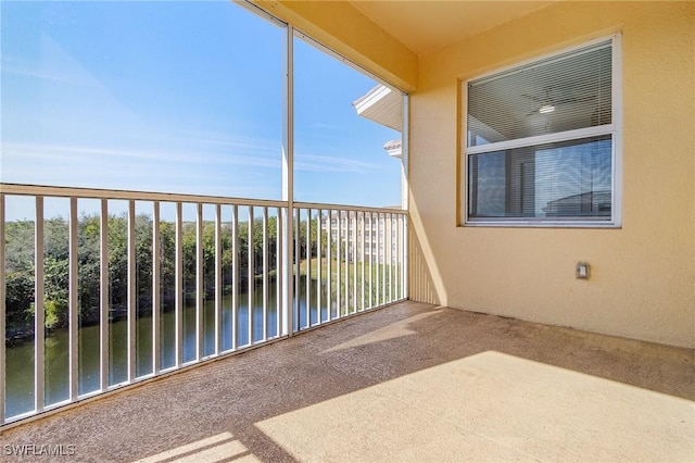 balcony with a water view