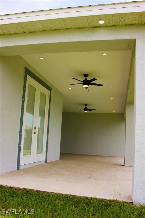 view of patio featuring french doors