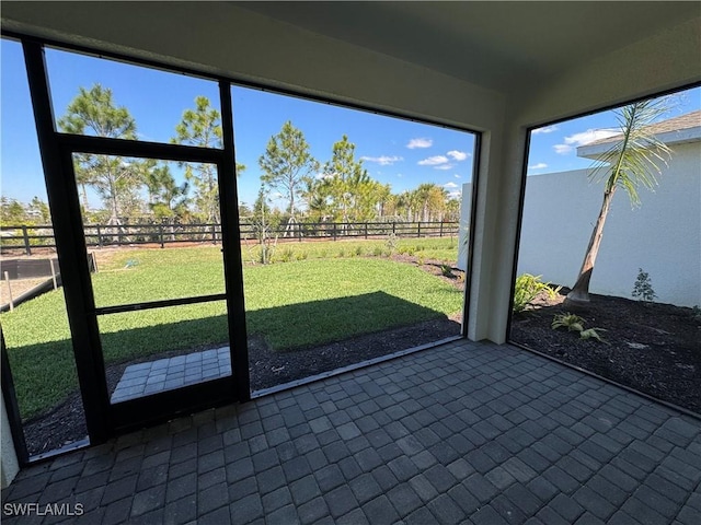 view of unfurnished sunroom