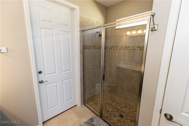 4147 Dutchess Park Rd, Fort Myers, FL 33916 - full bathroom with a shower stall and tile patterned floors