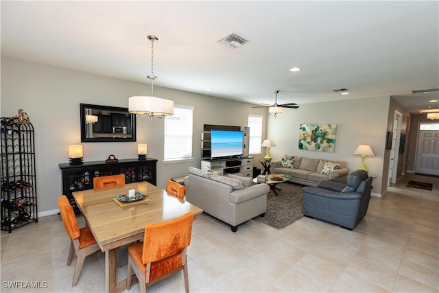 4147 Dutchess Park Rd, Fort Myers, FL 33916 - living room featuring ceiling fan and light tile patterned floors
