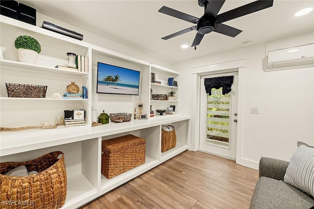 storage area featuring an AC wall unit