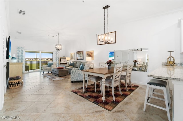 view of tiled dining space