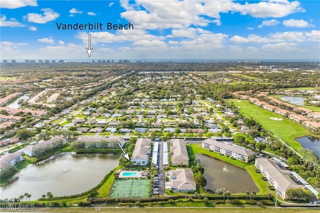 9610 Victoria Ln Unit 208D, Naples, FL 34109 - aerial view of property's location with a large body of water and nearby suburban area