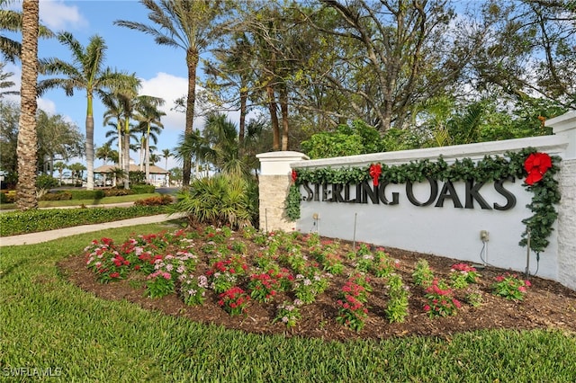 view of community sign