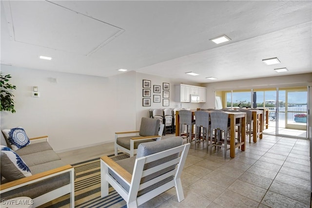 view of tiled living room