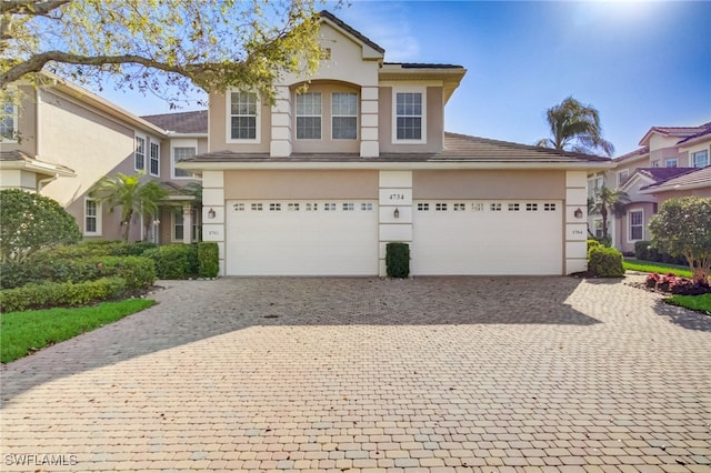 view of front facade with a garage