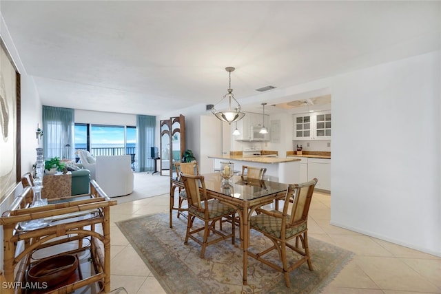 view of tiled dining area