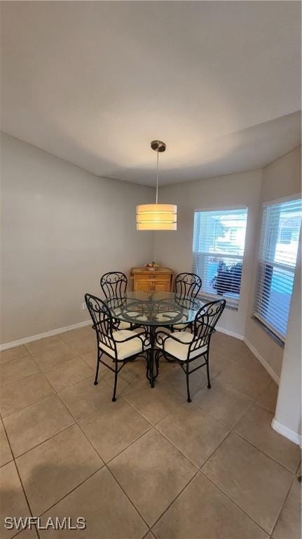 view of tiled dining space