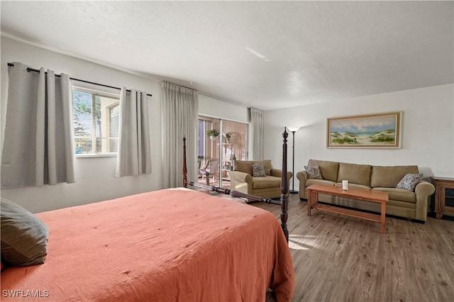 bedroom featuring hardwood / wood-style flooring