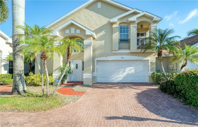 view of front of property featuring a garage