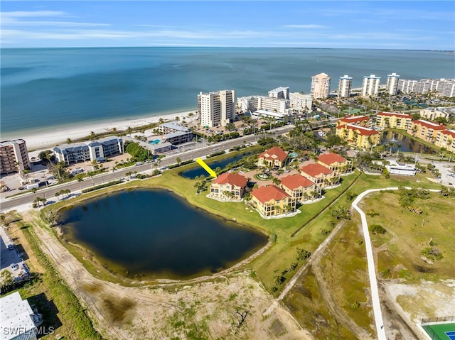 7532 Lake Valencia Ct Unit 5B, Fort Myers Beach, FL 33931 - bird's eye view featuring a water view and a view of city