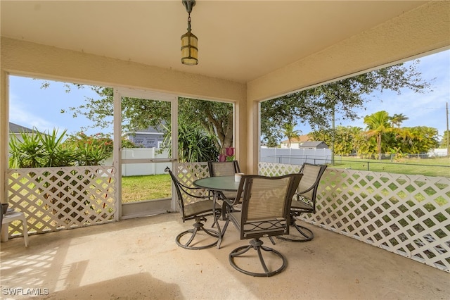 view of sunroom / solarium