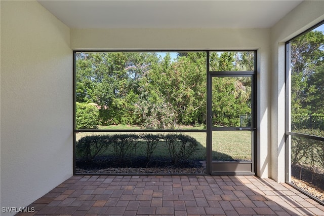 view of unfurnished sunroom