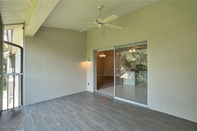 view of patio / terrace featuring ceiling fan