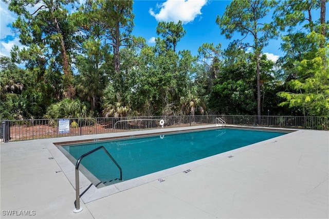 view of pool featuring a patio