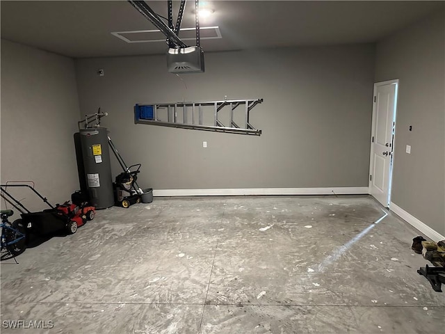 garage with electric water heater