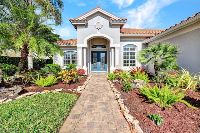 entrance to property with french doors