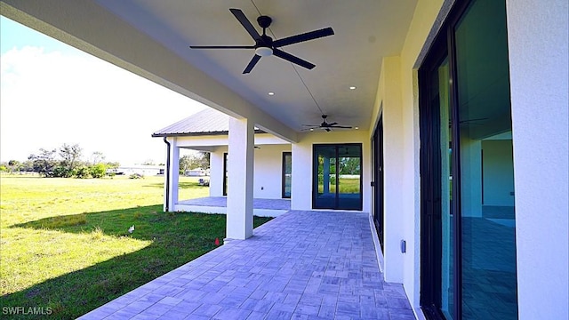 view of patio / terrace with ceiling fan