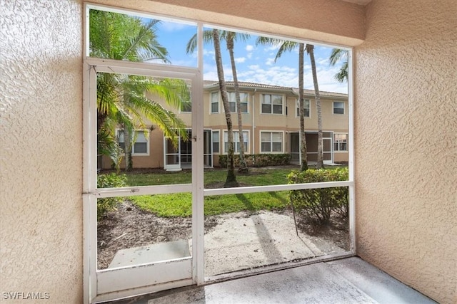 view of unfurnished sunroom