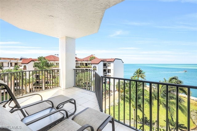 balcony with a water view