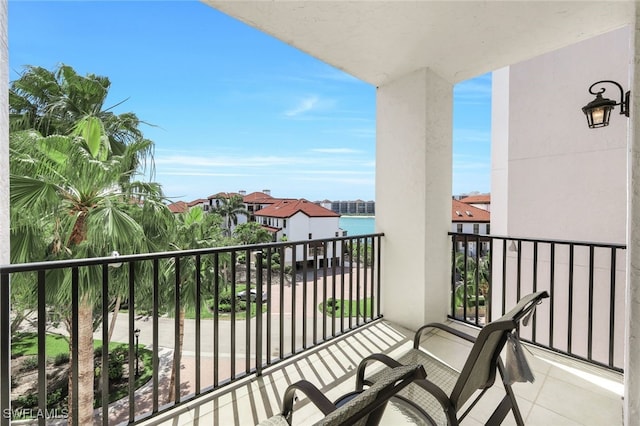 balcony with a water view