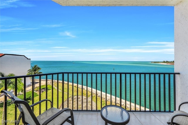 balcony with a water view