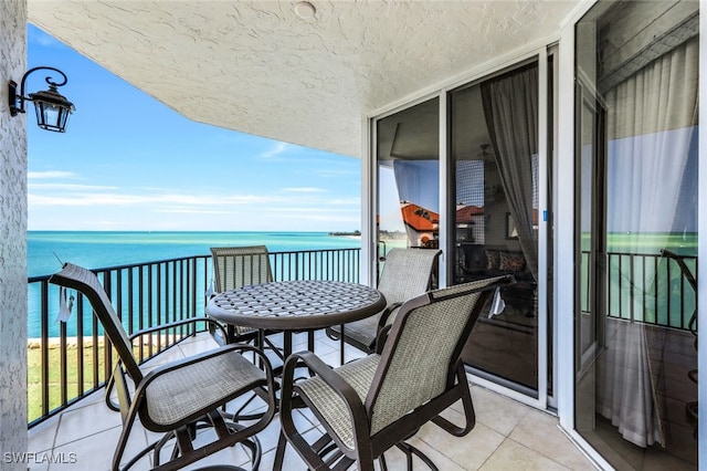 balcony with a water view