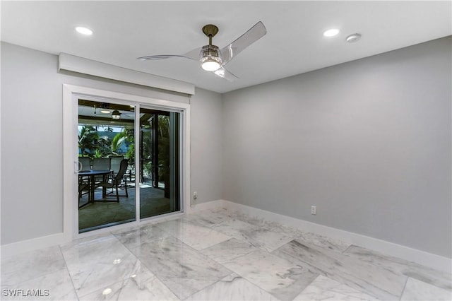 empty room featuring ceiling fan