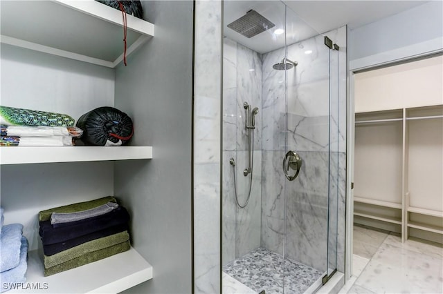 bathroom featuring walk in shower