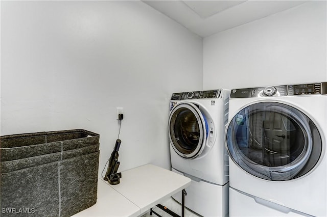 laundry area featuring washer and dryer