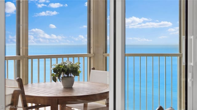 balcony with a water view