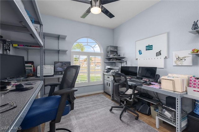 office with ceiling fan