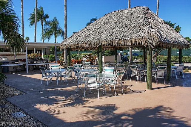 view of patio with a gazebo