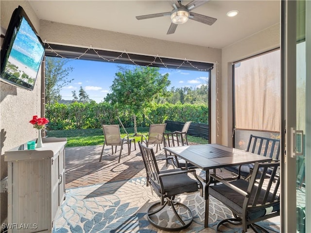 view of patio / terrace with ceiling fan