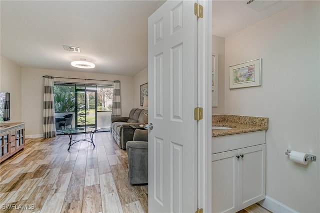 interior space featuring light hardwood / wood-style flooring