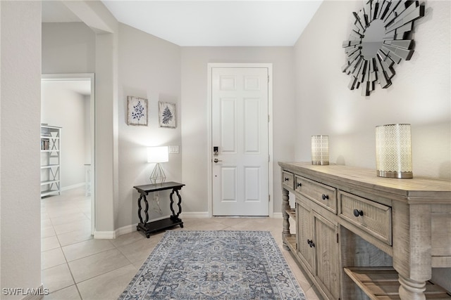 view of tiled foyer entrance