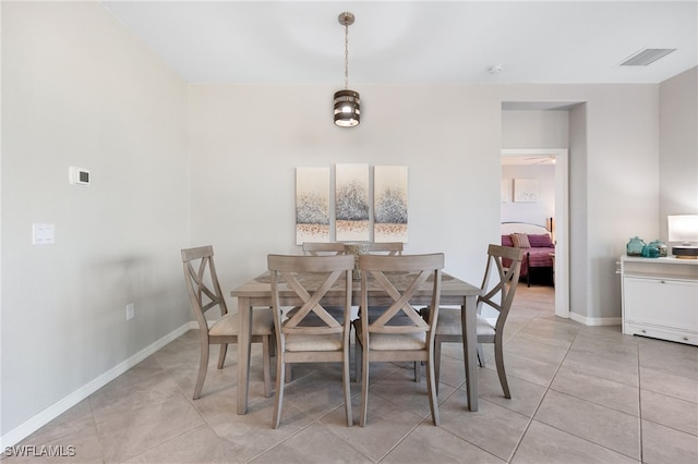 view of tiled dining area