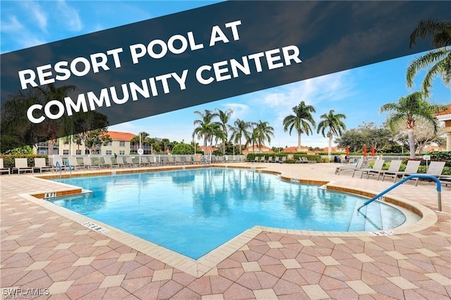 view of pool featuring a patio area