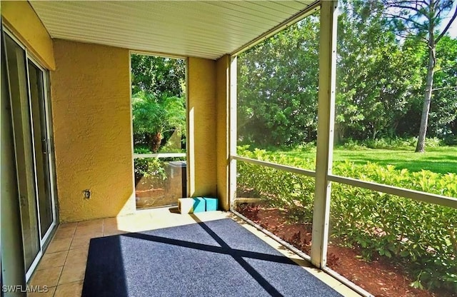 view of unfurnished sunroom