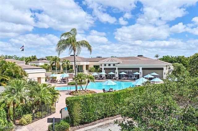 view of pool with a patio