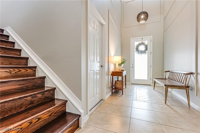 view of tiled entrance foyer