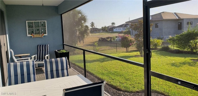 view of sunroom