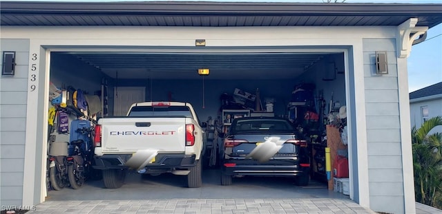 view of garage