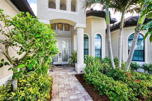 view of exterior entry with french doors