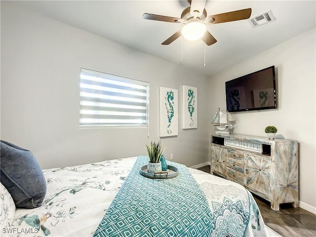 309 Donora Blvd, Fort Myers Beach, FL 33931 - bedroom with a ceiling fan, visible vents, and baseboards