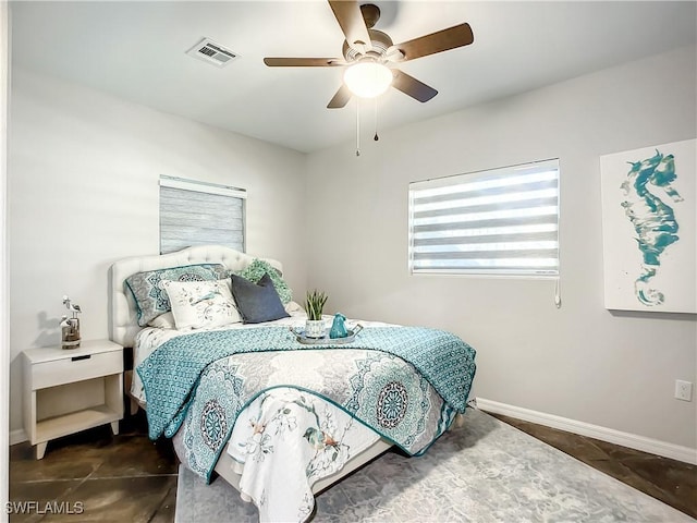 309 Donora Blvd, Fort Myers Beach, FL 33931 - bedroom featuring visible vents, ceiling fan, and baseboards