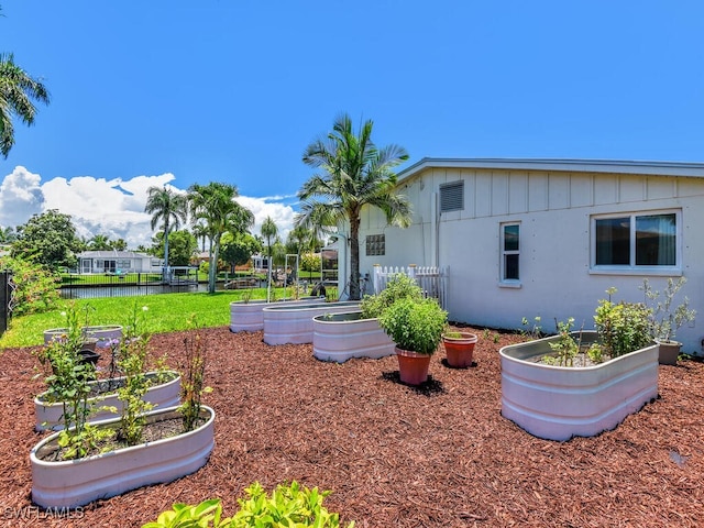 view of yard with a water view