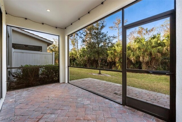 view of unfurnished sunroom