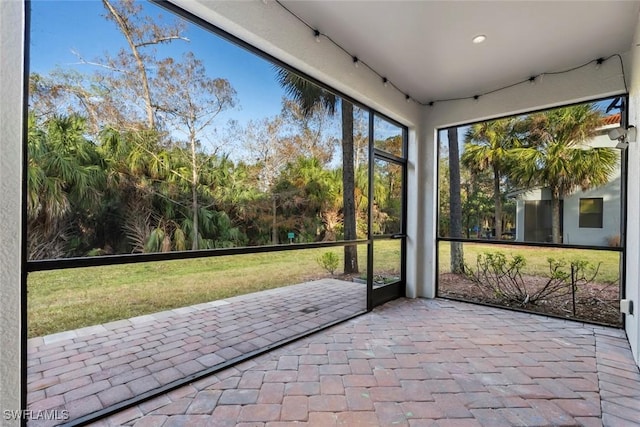 view of unfurnished sunroom